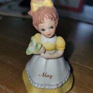 Vintage Teenage Blonde PORCELAIN MAY BIRTHDAY ANGEL LEFTON YELLOW DRESS
